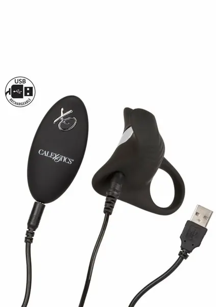 CalExotics Recharge Remote Pleasurizer Silicone Ring, USB, Black