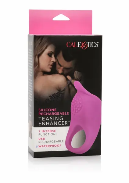 CalExotics Silicone Rechargeable Teasing Enhancer, 7 Modes, Black