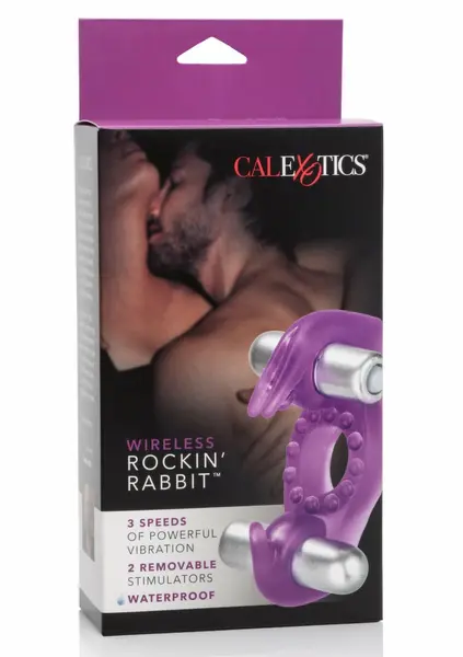 Wireless Rockin Rabbit Dual-Bullet Couples Enhancer, TPE, Purple