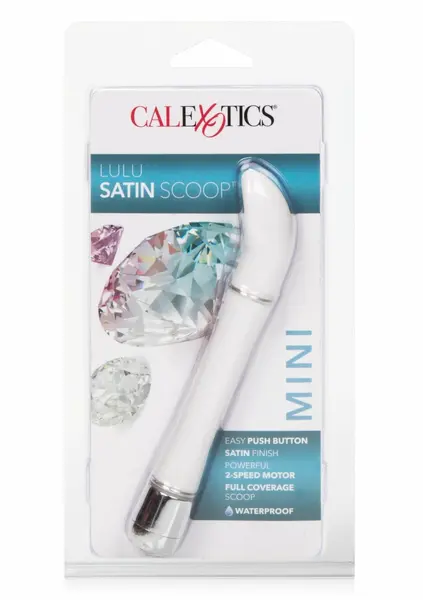 Lulu Satin Scoop Compact Vibrator Velvet-Cote™ 5” Silver Accents