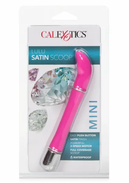 Lulu Satin Scoop Compact Vibrator Velvet-Cote™ 5” Silver Accents