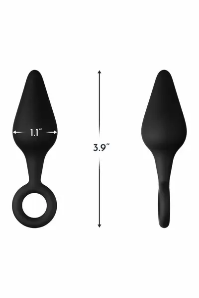 FORTO F-10 Silicone Plug with Pull Ring Small Black Premium Flexible