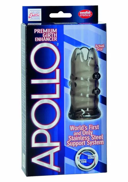 Apollo Premium Girth Enhancers - Stretchable Support Rings, Stainless Steel, Black