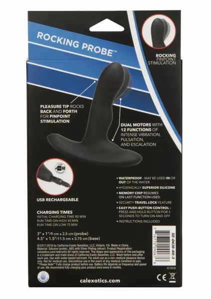 CalExotics Eclipse Rocking Probe Silicone Intimate Machine Black