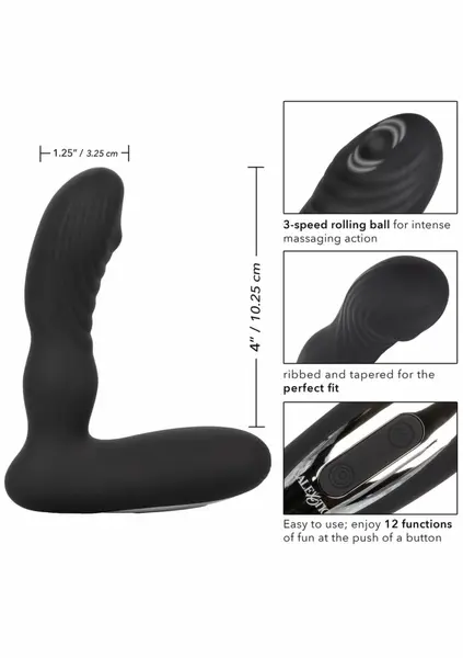 Eclipse Roller Ball Probe Silicone Wireless Intimate Massager Black