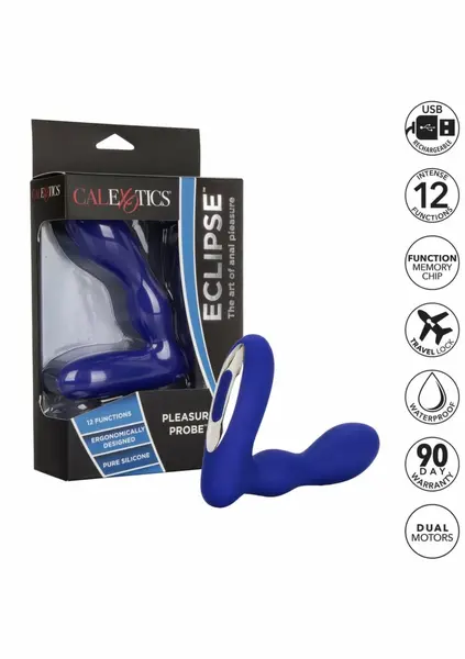 Eclipse Pleasure Probe Silicone Wireless Intimate Device Black
