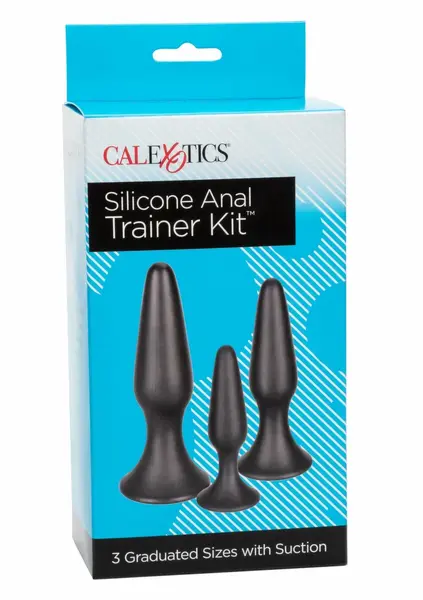 CalExotics Silicone Anal Trainer Kit - Graduated Flexible Set, Black