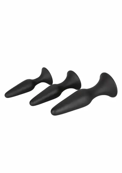 CalExotics Silicone Anal Trainer Kit - Graduated Flexible Set, Black