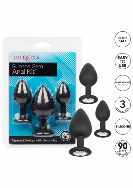 CalExotics Silicone Gem Anal Kit - 3-Piece Graduated Plug Set