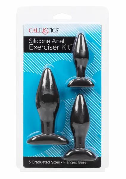 CalExotics Silicone Anal Exerciser Kit 3-Piece Graduated Set Black