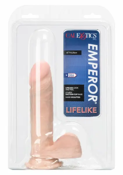 Emperor 6 inch by CalExotics - Anatomical Model with Suction Cup, Beige