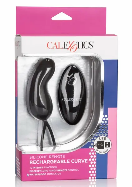 CalExotics Remote Rechargeable Curve Mini Massager, 12 Modes, Purple
