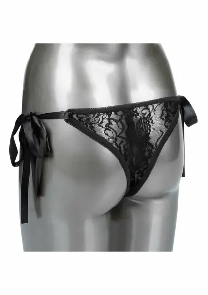 CalExotics Remote Control Lace Thong Set - Wireless Vibrating Panty, Black