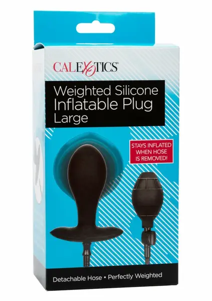CalExotics Large Weighted Inflatable Plug Silicone System 3.25” Black