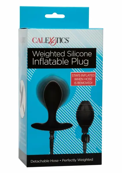 CalExotics Silicone Inflatable Plug Weighted Flexible 3” Black