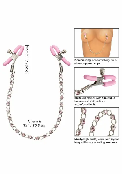 First Time Crystal Nipple Teasers Adjustable Silicone-Coated Set