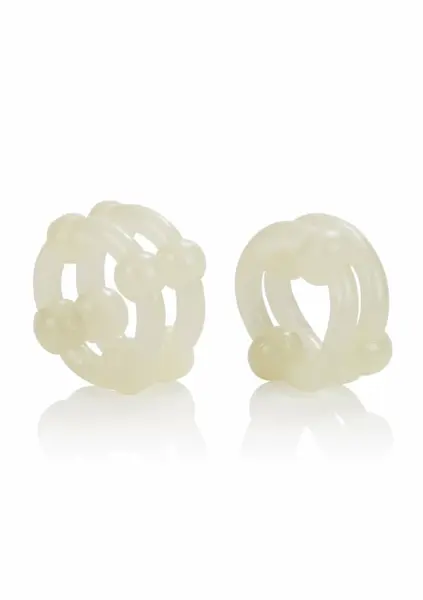 Island Rings Double Stacker TPE Dual Support Ring with Beads Clear