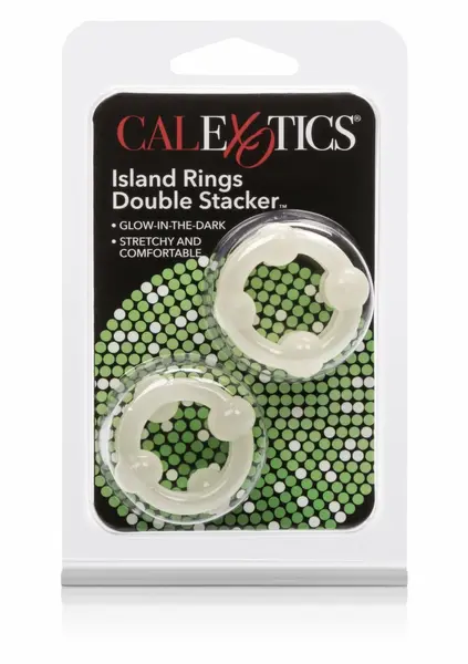 Island Rings Double Stacker TPE Dual Support Ring with Beads Clear