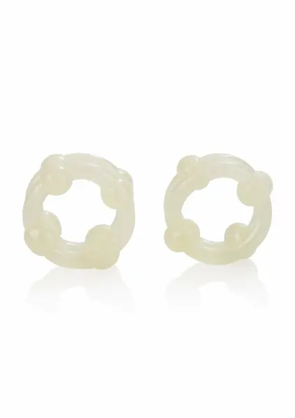 Island Rings Double Stacker TPE Dual Support Ring with Beads Clear