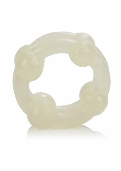 Island Rings Double Stacker TPE Dual Support Ring with Beads Clear