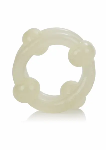 Island Rings Double Stacker TPE Dual Support Ring with Beads Clear