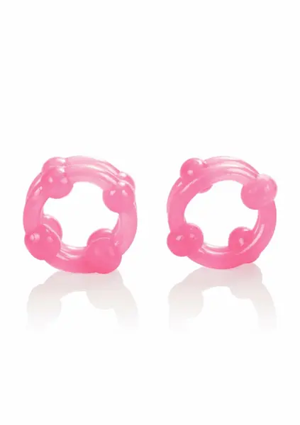 Island Rings Double Stacker TPE Dual Support Ring with Beads Transparent