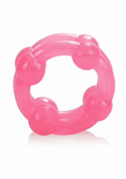 Island Rings Double Stacker TPE Dual Support Ring with Beads Transparent