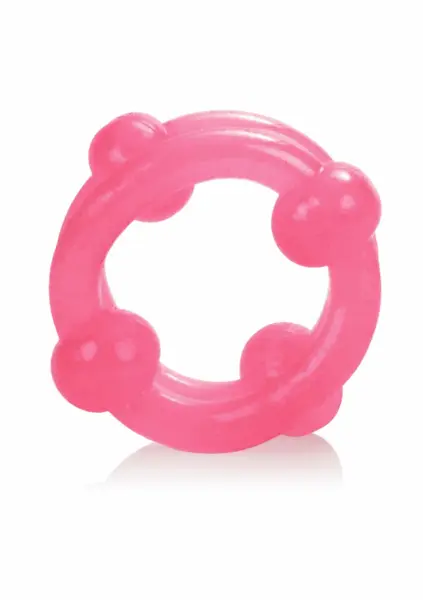 Island Rings Double Stacker TPE Dual Support Ring with Beads Transparent