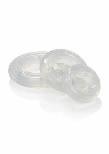 Premium Silicone Ring Set 3-Pack Transparent - Adjustable Sizes