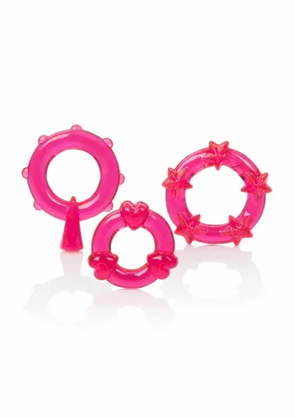 Magic C-Rings 3-Piece Set - Stretchy TPR Rings with Textured Surface