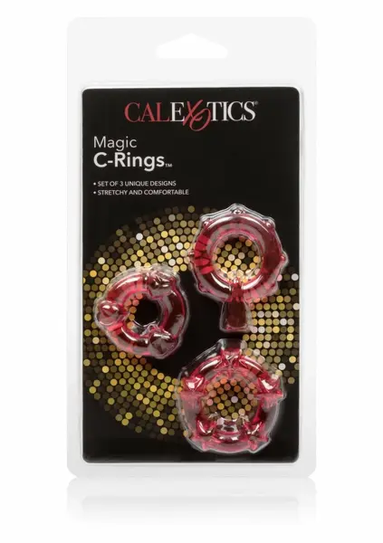 Magic C-Rings 3-Piece Set - Stretchy TPR Rings with Textured Surface
