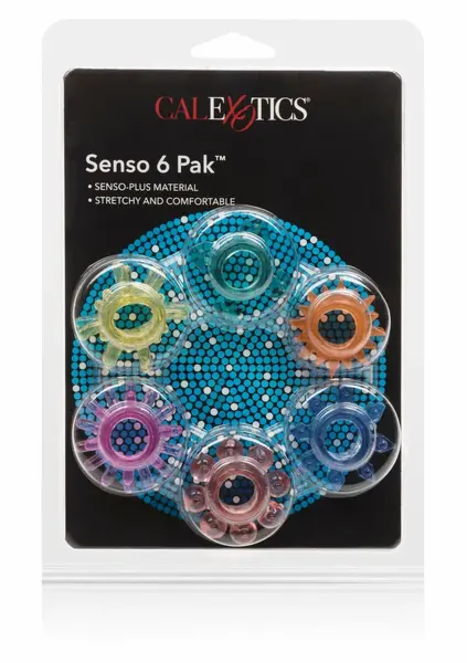 Senso 6 Pack Colorful Textured Support Rings TPR Set