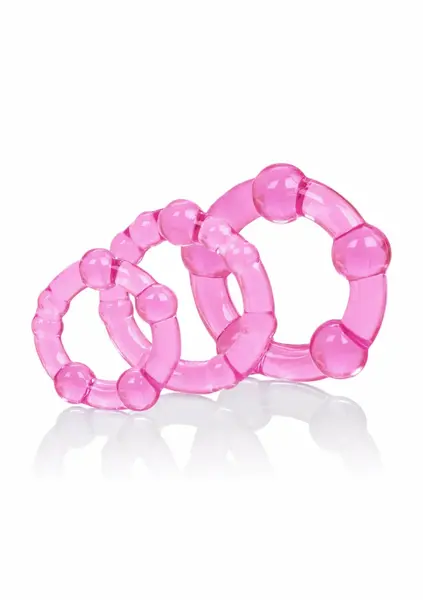 Island Rings комплект еластични релефни пръстени за пенис, 3 размера – модел 2