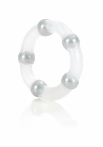 Metallic Bead Ring Silicone Performance Enhancer Flexible 5-Bead 716770026866