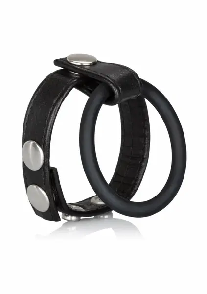 California Exotic Large Leather Ball Spreader Adjustable Support Ring
