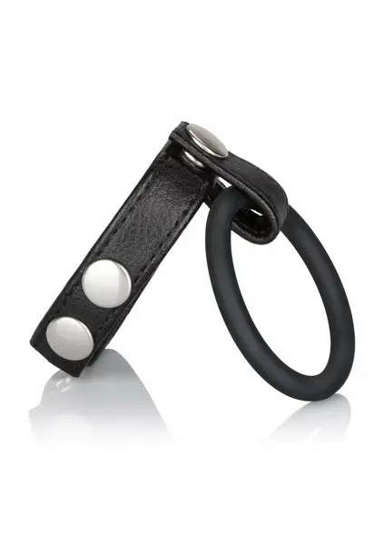 Pipedream Medium Leather Ball Spreader Adjustable Comfort System Black