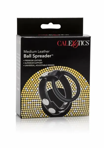 Pipedream Medium Leather Ball Spreader Adjustable Comfort System Black