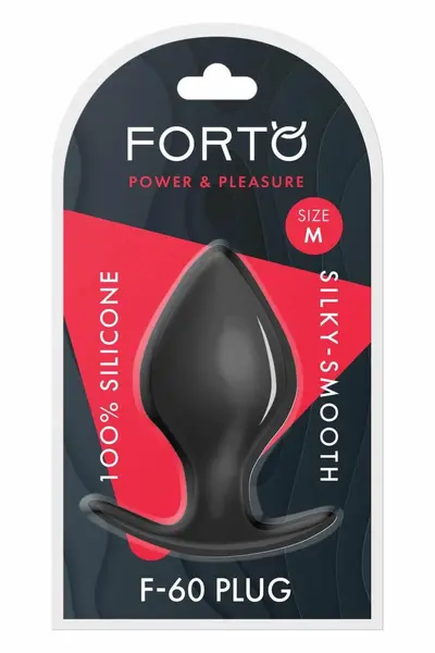 FORTO F-60 Spade Medium Black Premium Silicone Plug 100% Silky-Smooth