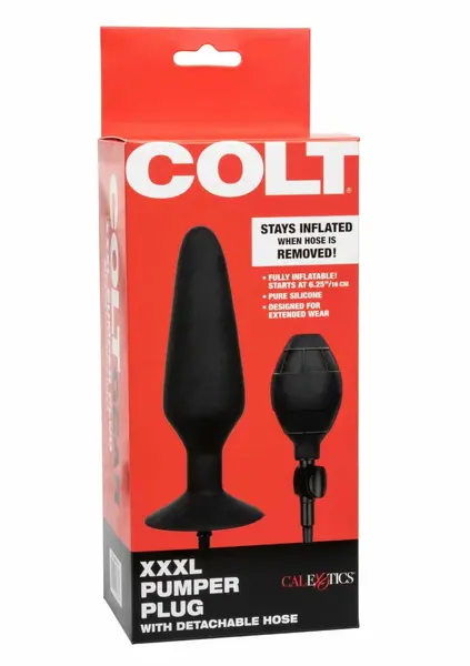 COLT Pumper Plug XXXL Inflatable Silicone System Black 6.25”