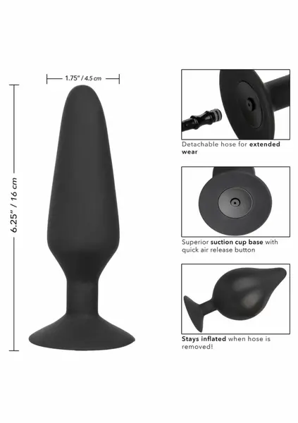 COLT Pumper Plug XXXL Inflatable Silicone System Black 6.25”