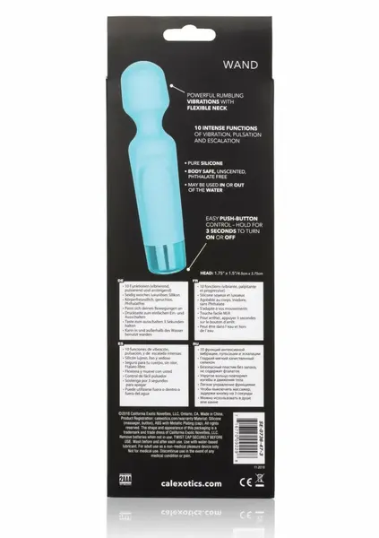 Eden Wand компактен силиконов вибратор микрофон, 10 режима, водоустойчив, черен