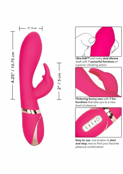 Silicone Ultra-Soft Rabbit Dual-Action Flexible Intimate Device Pink