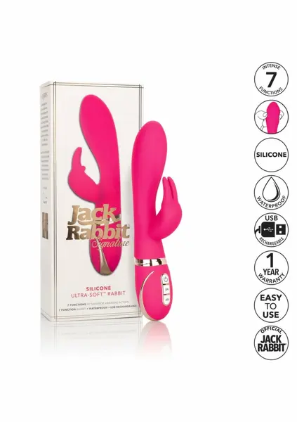 Silicone Ultra-Soft Rabbit Dual-Action Flexible Intimate Device Pink