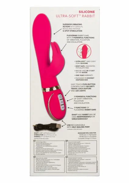 Silicone Ultra-Soft Rabbit Dual-Action Flexible Intimate Device Pink