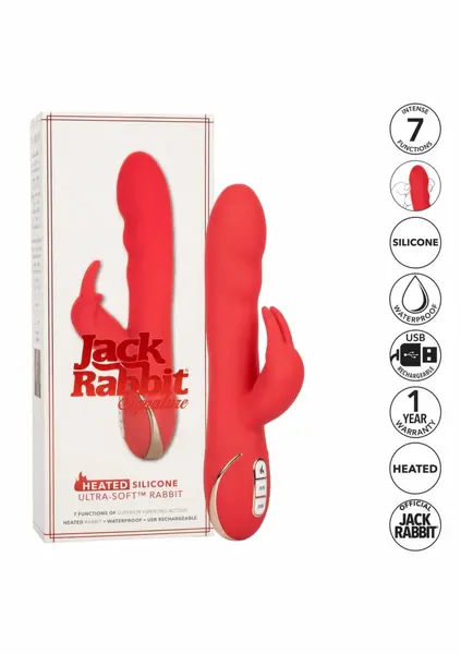Jack Rabbit Heated ултрамек силиконов вибратор зайче със затопляне, розов