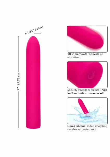 CalExotics Rechargeable Chic Standard Liquid Silicone Massager Pink