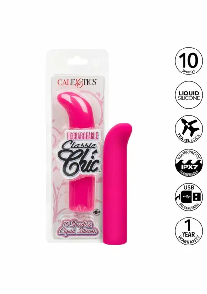 Classic Chic Mini G Rechargeable - Compact Intimate Massager, 10 Modes