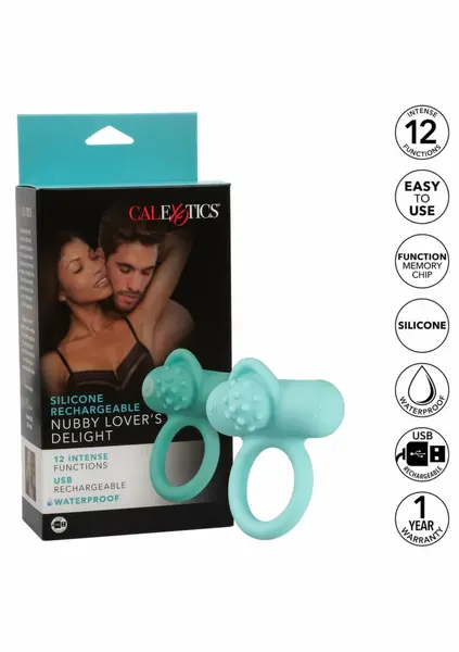 CalExotics Nubby Lover’s Delight Silicone Rechargeable Ring, Black
