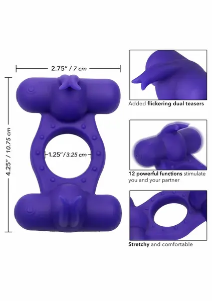 CalExotics Triple Orgasm Enhancer Silicone Intimate Ring Rechargeable