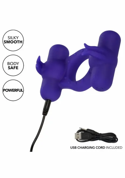 CalExotics Triple Orgasm Enhancer Silicone Intimate Ring Rechargeable